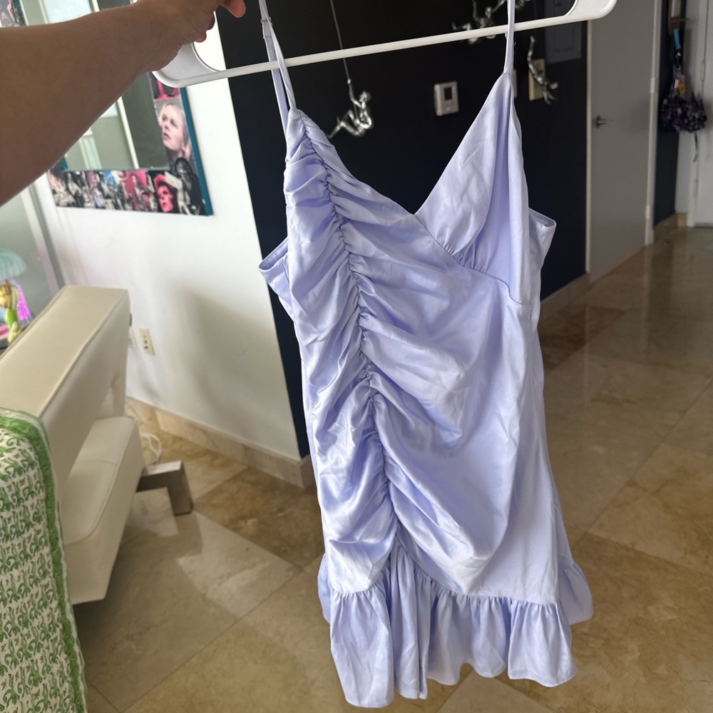 Majorelle Periwinkle satin dress size XXS worn twice open to offers